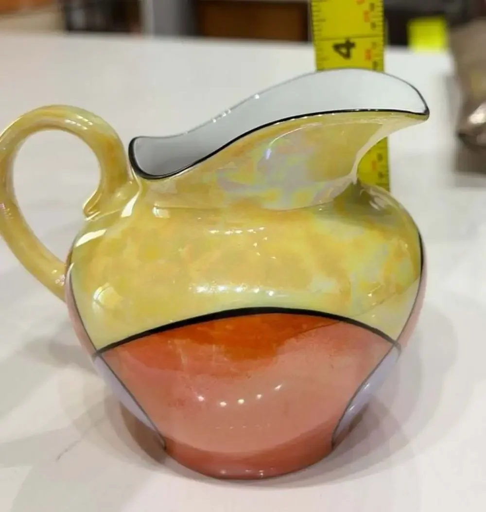 Creamer Pitcher C.T. Altwasser Silesia Art Deco Lusterware Geometric 4
